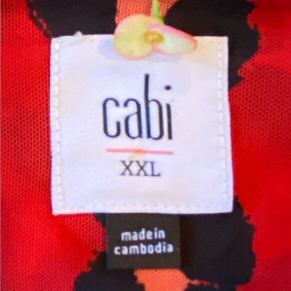 👗CAbi Siren Black & Red Wrap Dress/Topper Leopard Animal Print Sz XXL EUC! - Picture 5 of 9